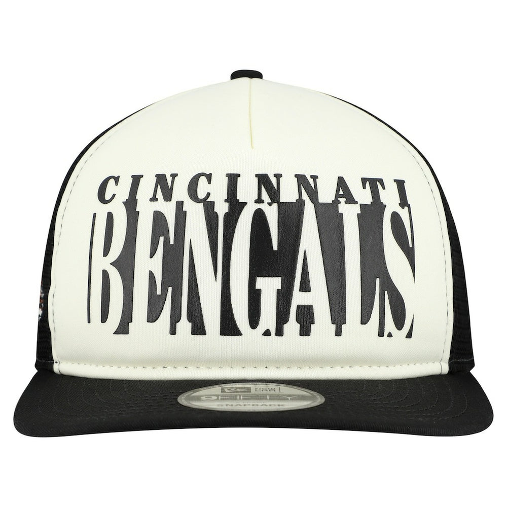 Cincinnati Bengals New Era Throwback Cutout A-Frame 9FIFTY Snapback Hat Cream/Black | NFL