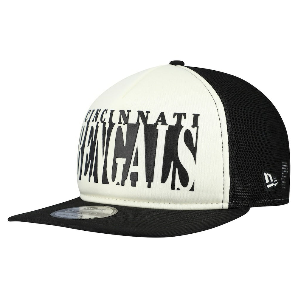 Cincinnati Bengals New Era Throwback Cutout A-Frame 9FIFTY Snapback Hat Cream/Black | NFL