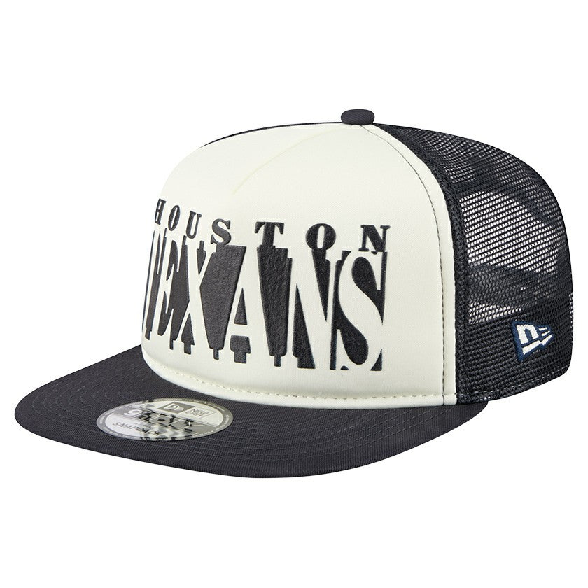 Houston Texans New Era Cutout A-Frame 9FIFTY Snapback Hat Cream/Navy | NFL