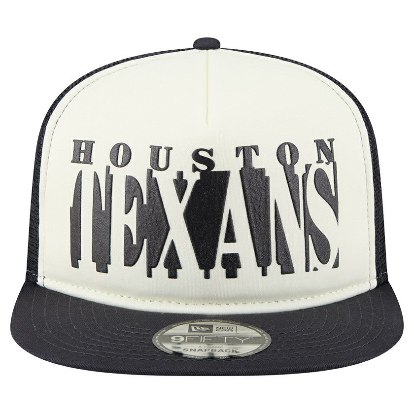 Houston Texans New Era Cutout A-Frame 9FIFTY Snapback Hat Cream/Navy | NFL