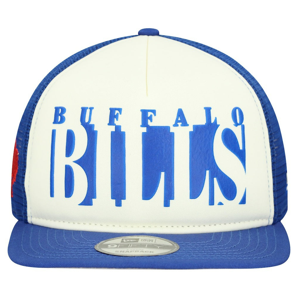 Buffalo Bills New Era Throwback Cutout A-Frame 9FIFTY Snapback Hat Cream/Royal | NFL