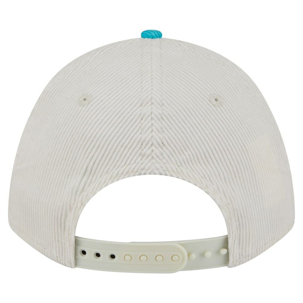 Miami Dolphins New Era Throwback Two-Tone Sided Corduroy 9FORTY A-Frame Adjustable Hat Cream/Aqua | NFL