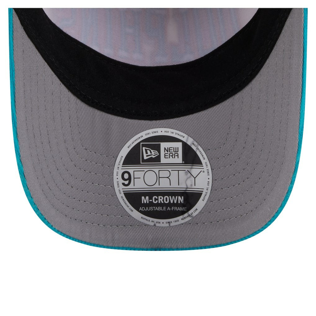 Miami Dolphins New Era Throwback Two-Tone Sided Corduroy 9FORTY A-Frame Adjustable Hat Cream/Aqua | NFL