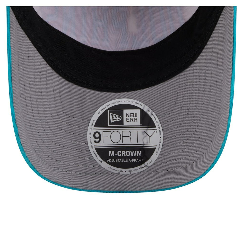 Miami Dolphins New Era Throwback Two-Tone Sided Corduroy 9FORTY A-Frame Adjustable Hat Cream/Aqua | NFL
