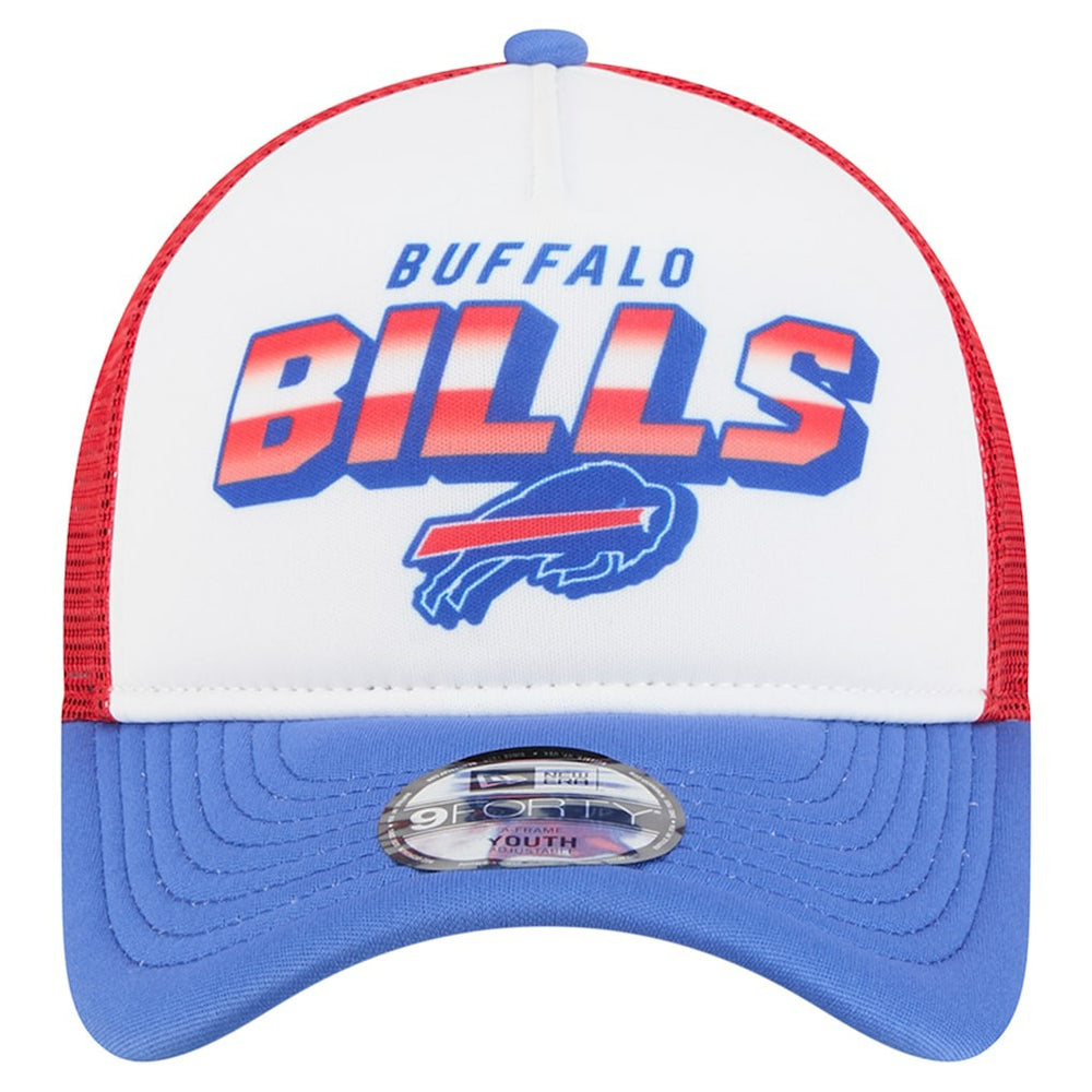 Buffalo Bills New Era Youth Streak 9FORTY A-Frame Adjustable Hat White/Royal | NFL