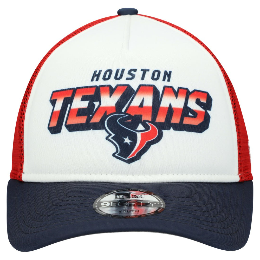 Houston Texans New Era Youth Streak 9FORTY A-Frame Adjustable Hat White/Navy | NFL