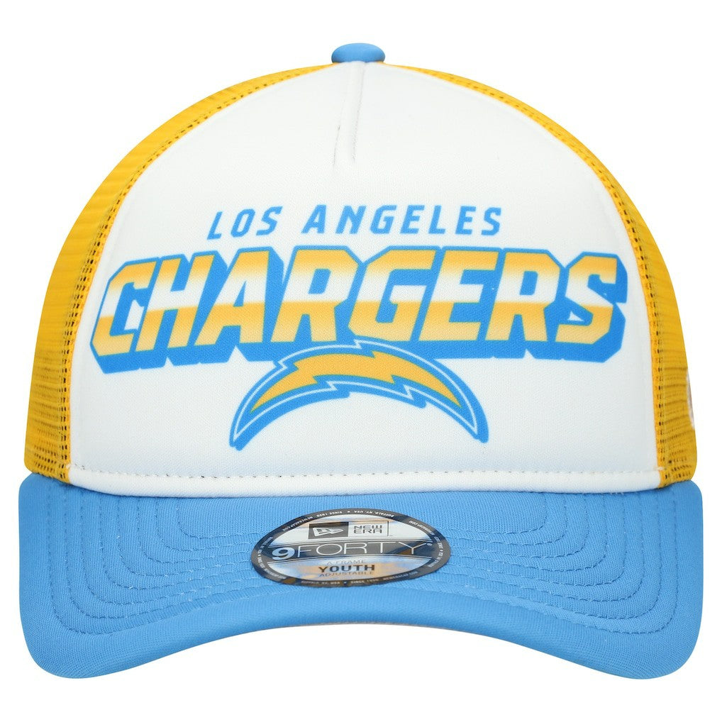 Los Angeles Chargers New Era Youth Streak 9FORTY A-Frame Adjustable Hat White/Powder Blue | NFL