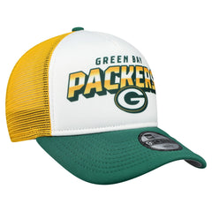 Green Bay Packers New Era Youth Streak 9FORTY A-Frame Adjustable Hat White/Green | NFL