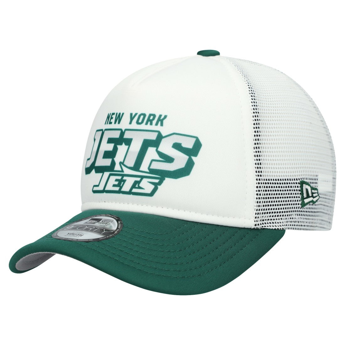 New York Jets New Era Youth Streak 9FORTY A-Frame Adjustable Hat White/Green | NFL