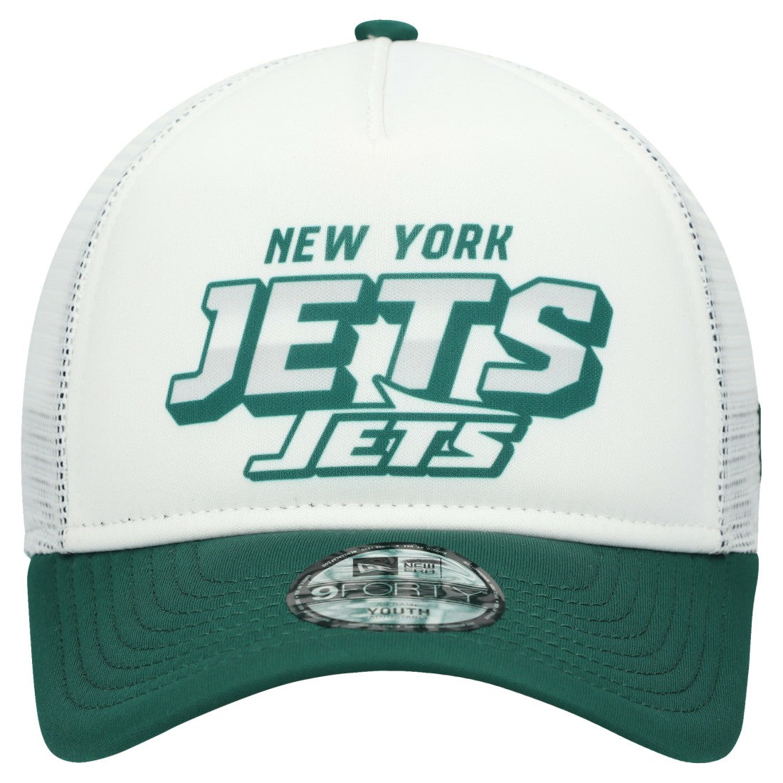 New York Jets New Era Youth Streak 9FORTY A-Frame Adjustable Hat White/Green | NFL