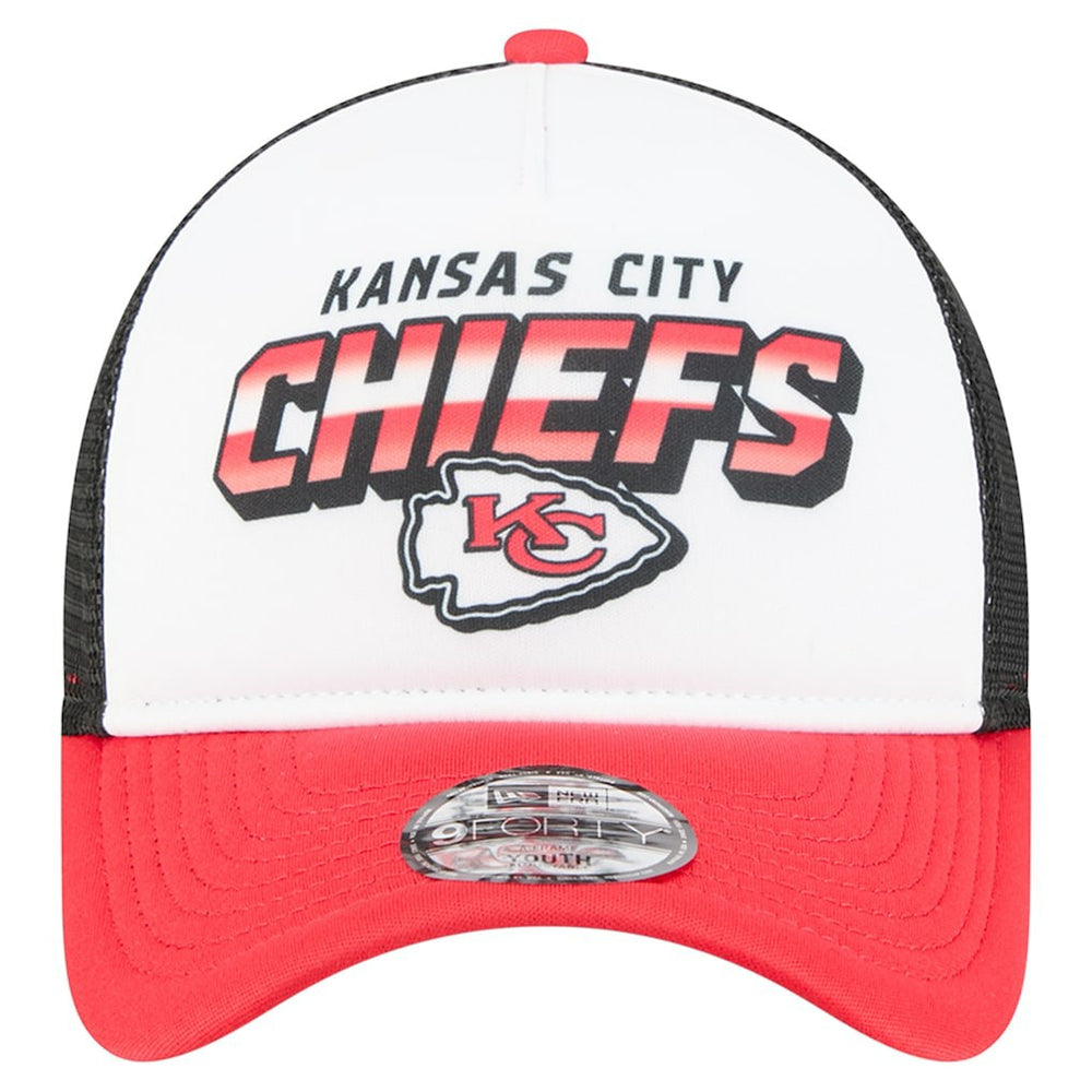 Kansas City Chiefs New Era Youth Streak 9FORTY A-Frame Adjustable Hat White/Red | NFL