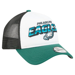 Philadelphia Eagles New Era Youth Streak 9FORTY A-Frame Adjustable Hat White/Green | NFL