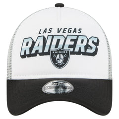 Las Vegas Raiders New Era Youth Streak 9FORTY A-Frame Adjustable Hat White/Black | NFL