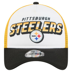 Pittsburgh Steelers New Era Youth Streak 9FORTY A-Frame Adjustable Hat White/Black | NFL