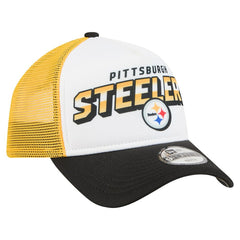 Pittsburgh Steelers New Era Youth Streak 9FORTY A-Frame Adjustable Hat White/Black | NFL