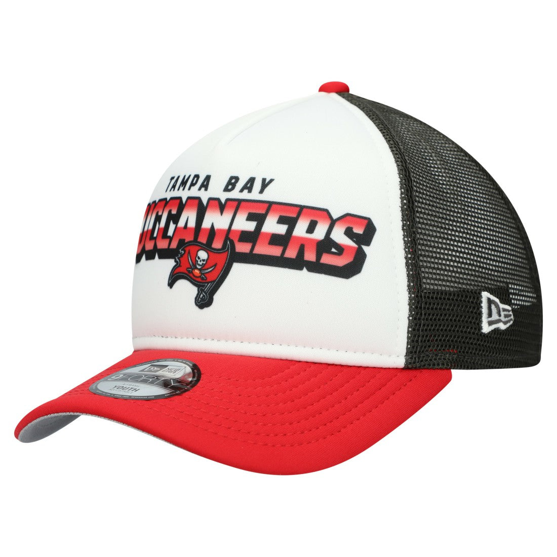 Tampa Bay Buccaneers New Era Youth Streak 9FORTY A-Frame Adjustable Hat White/Red | NFL