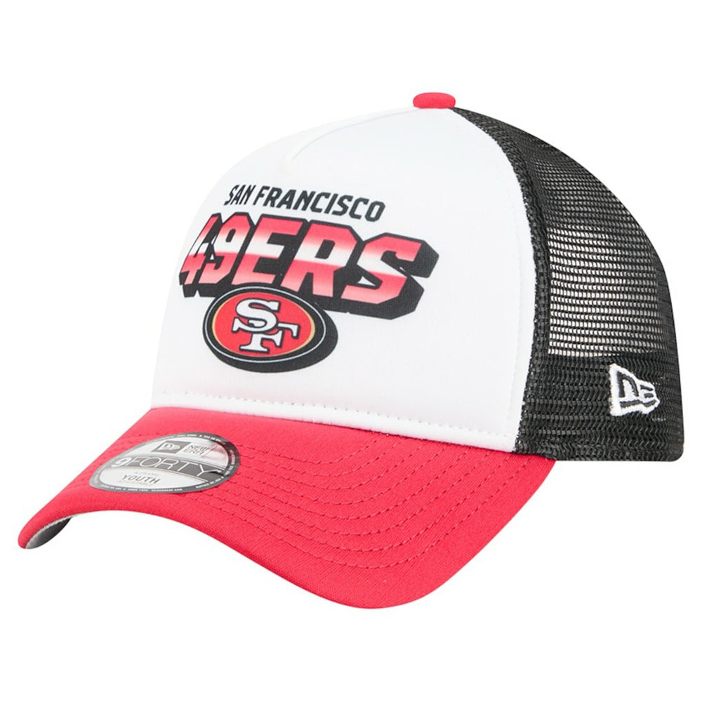 San Francisco 49ers New Era Youth Streak 9FORTY A-Frame Adjustable Hat White/Scarlet | NFL