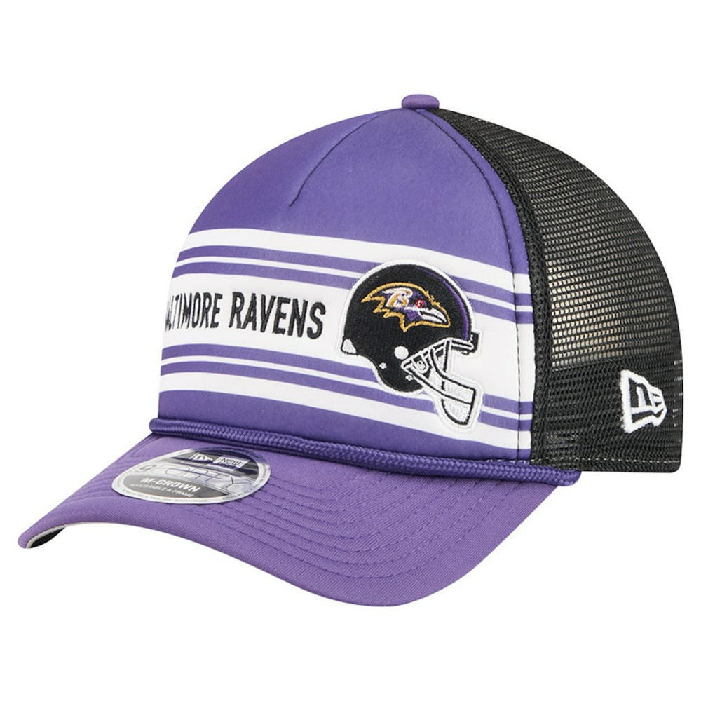 Baltimore Ravens New Era Linear A-Frame 9FORTY Adjustable Hat Purple | NFL