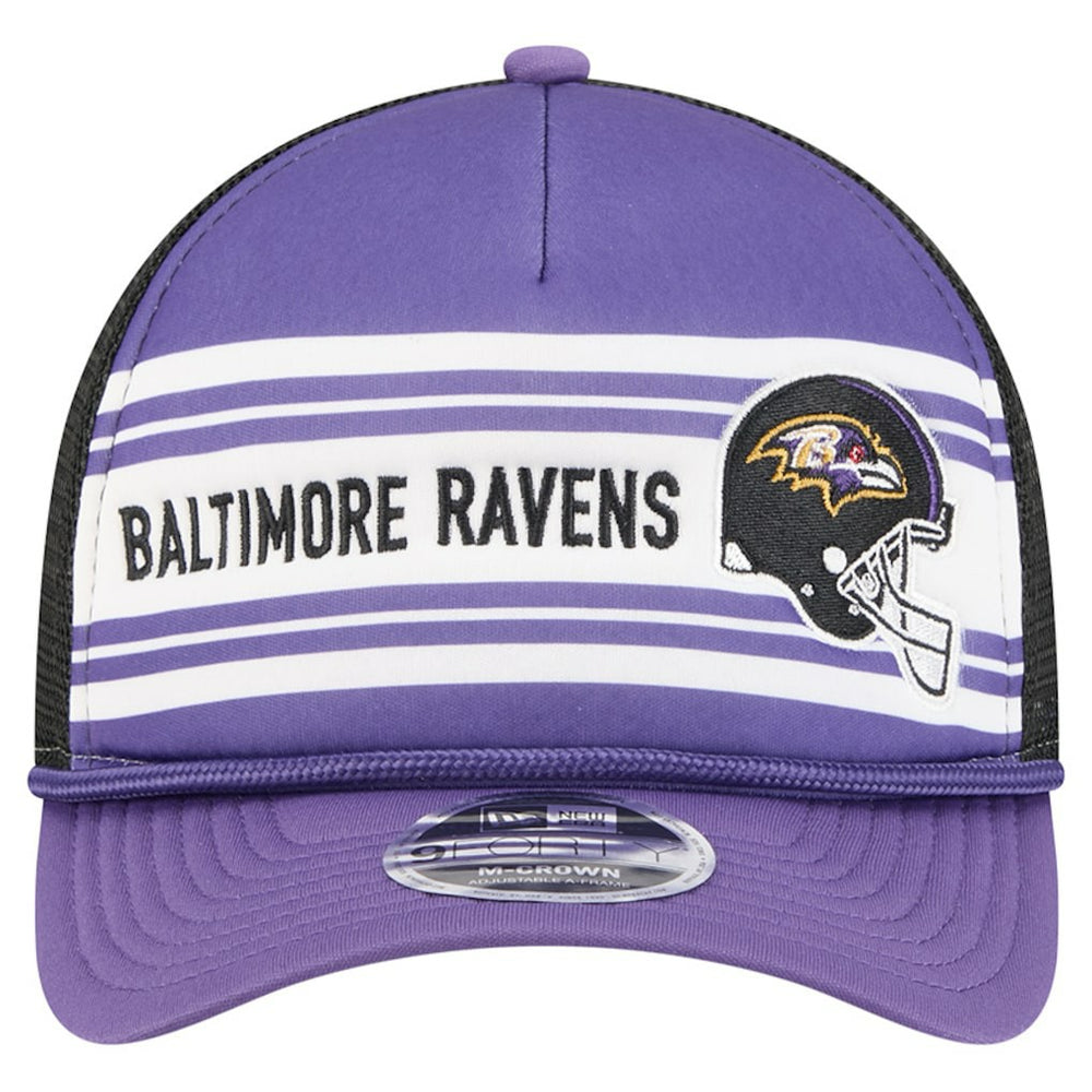 Baltimore Ravens New Era Linear A-Frame 9FORTY Adjustable Hat Purple | NFL