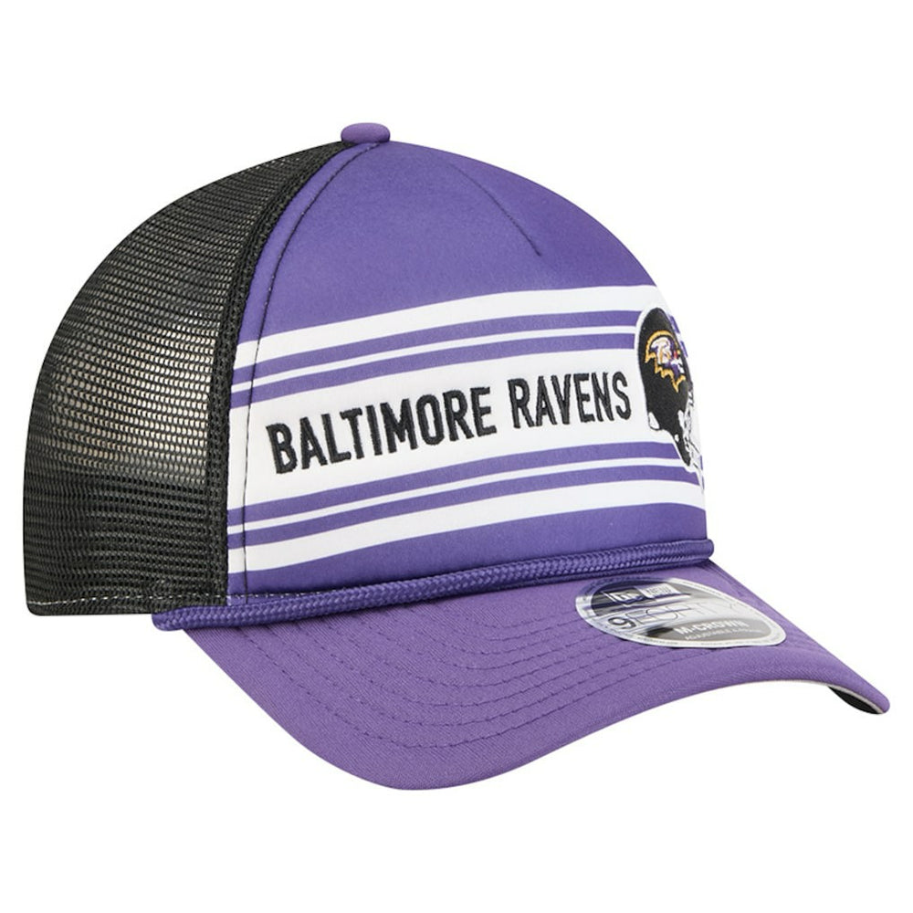 Baltimore Ravens New Era Linear A-Frame 9FORTY Adjustable Hat Purple | NFL