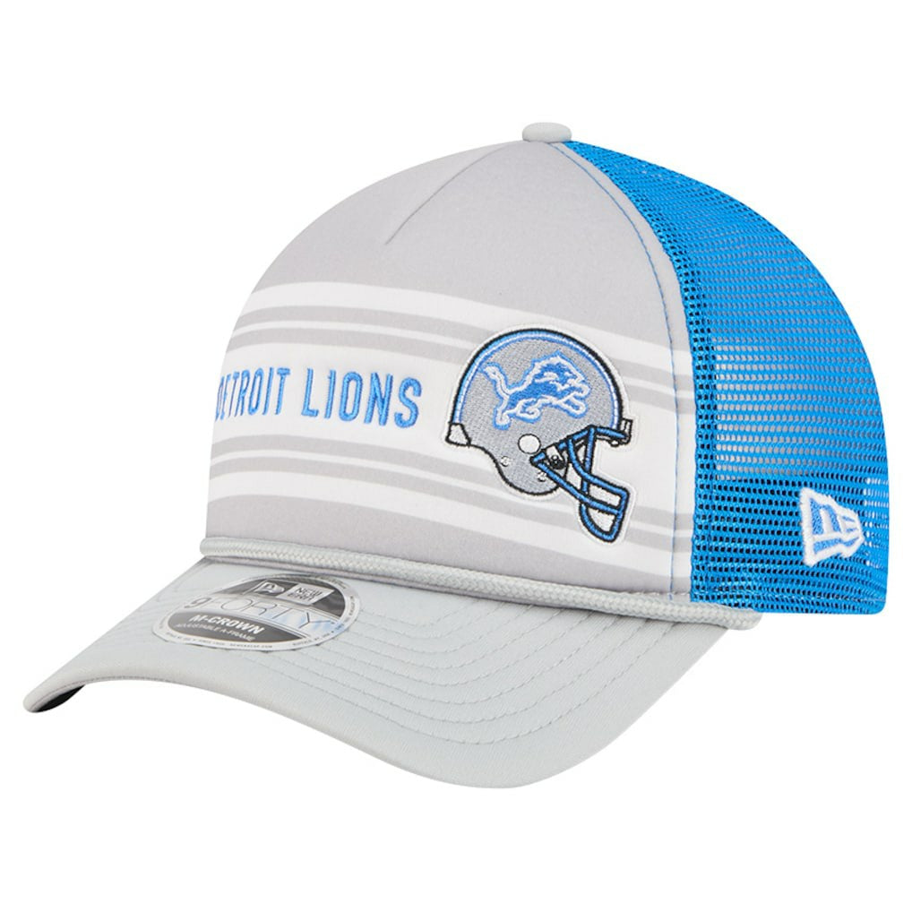 Detroit Lions New Era Linear A-Frame 9FORTY Adjustable Hat Gray | NFL