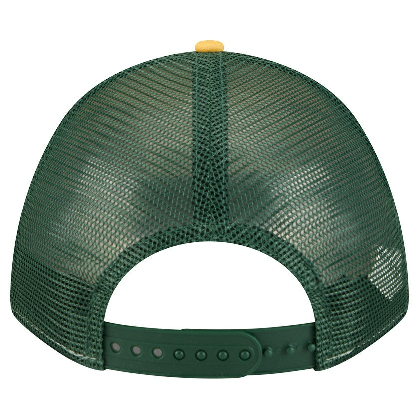 Green Bay Packers New Era Linear A-Frame 9FORTY Adjustable Hat Gold | NFL