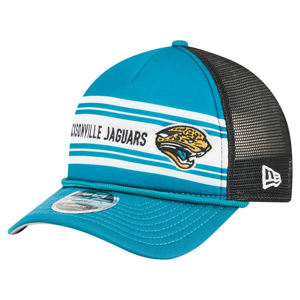Jacksonville Jaguars New Era Throwback Linear A-Frame 9FORTY Adjustable Hat Teal | NFL