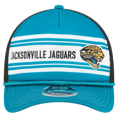 Jacksonville Jaguars New Era Throwback Linear A-Frame 9FORTY Adjustable Hat Teal | NFL