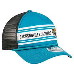 Jacksonville Jaguars New Era Throwback Linear A-Frame 9FORTY Adjustable Hat Teal | NFL