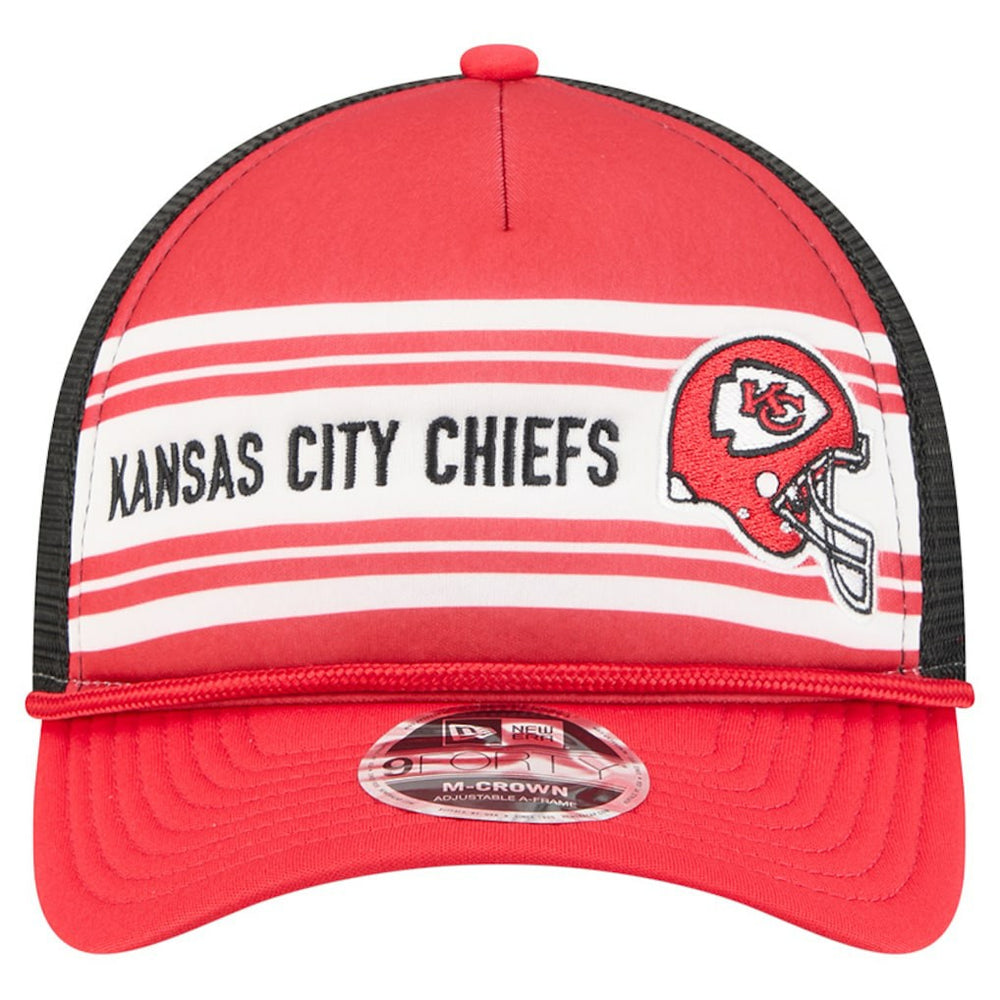 Kansas City Chiefs New Era Linear A-Frame 9FORTY Adjustable Hat Red | NFL