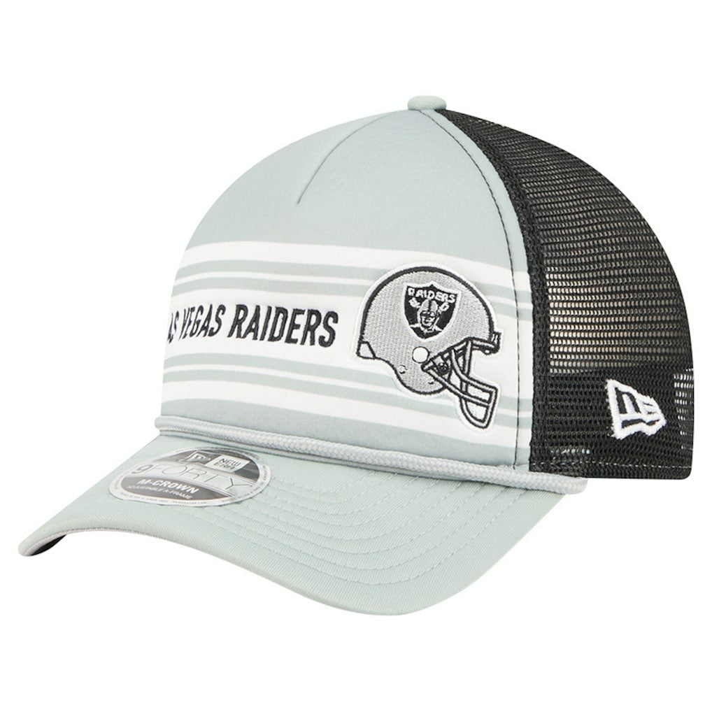 Las Vegas Raiders New Era Linear A-Frame 9FORTY Adjustable Hat Silver | NFL