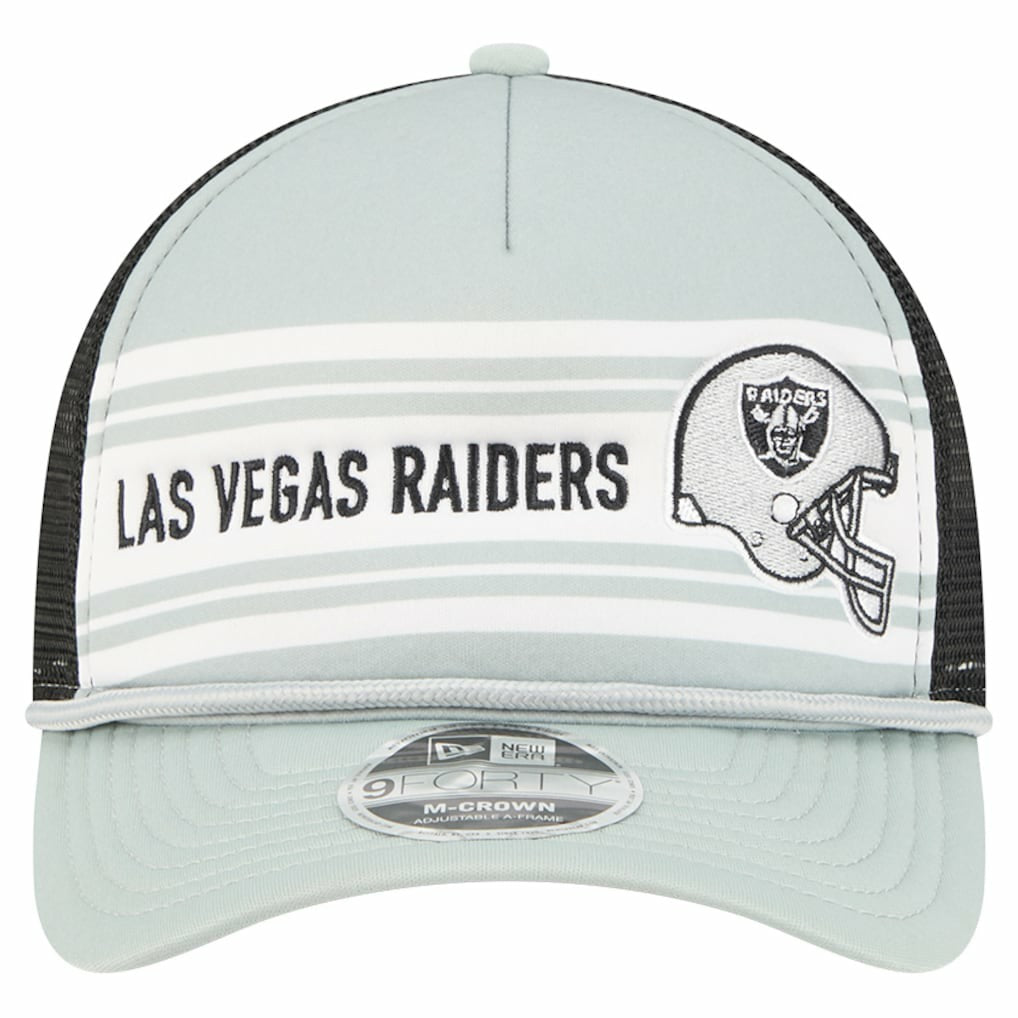 Las Vegas Raiders New Era Linear A-Frame 9FORTY Adjustable Hat Silver | NFL