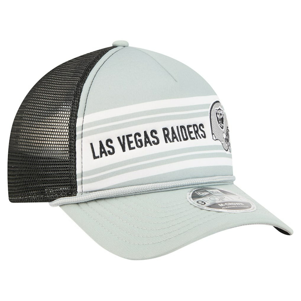 Las Vegas Raiders New Era Linear A-Frame 9FORTY Adjustable Hat Silver | NFL