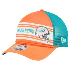 Miami Dolphins New Era Linear A-Frame 9FORTY Adjustable Hat Orange | NFL