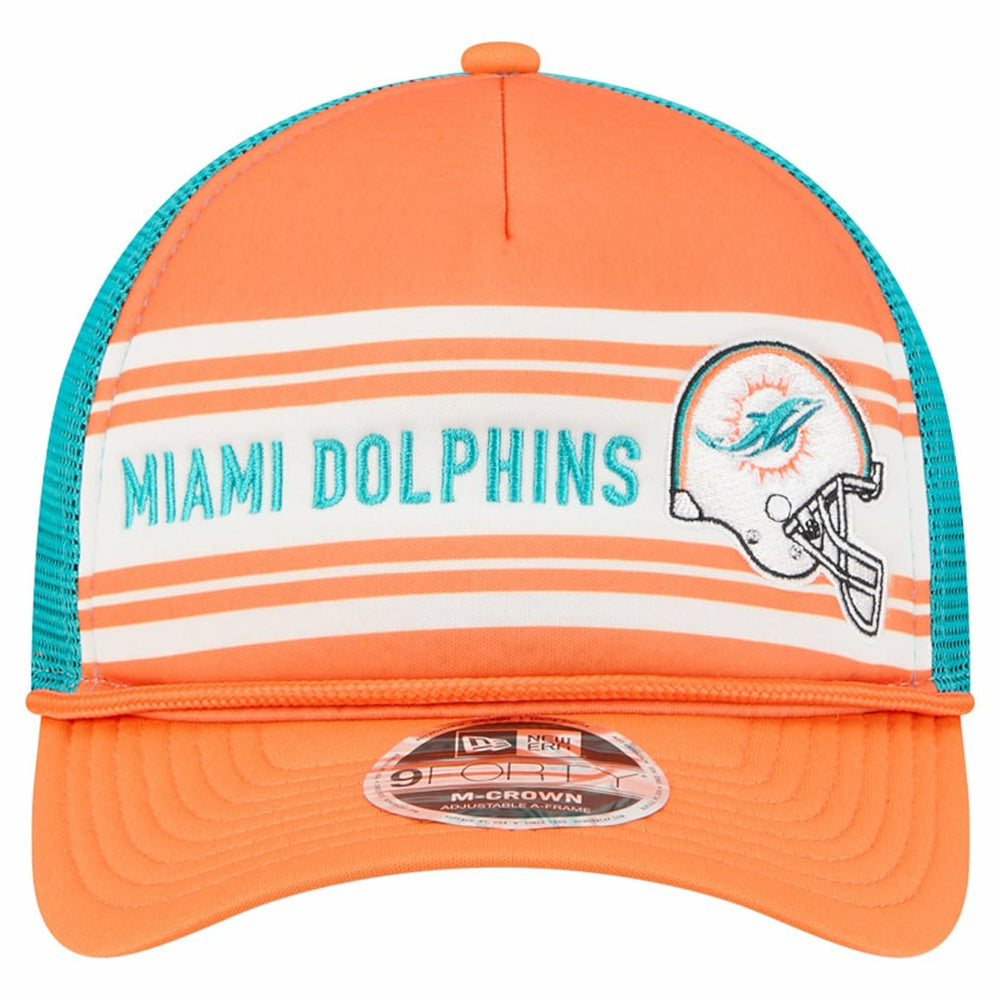Miami Dolphins New Era Linear A-Frame 9FORTY Adjustable Hat Orange | NFL