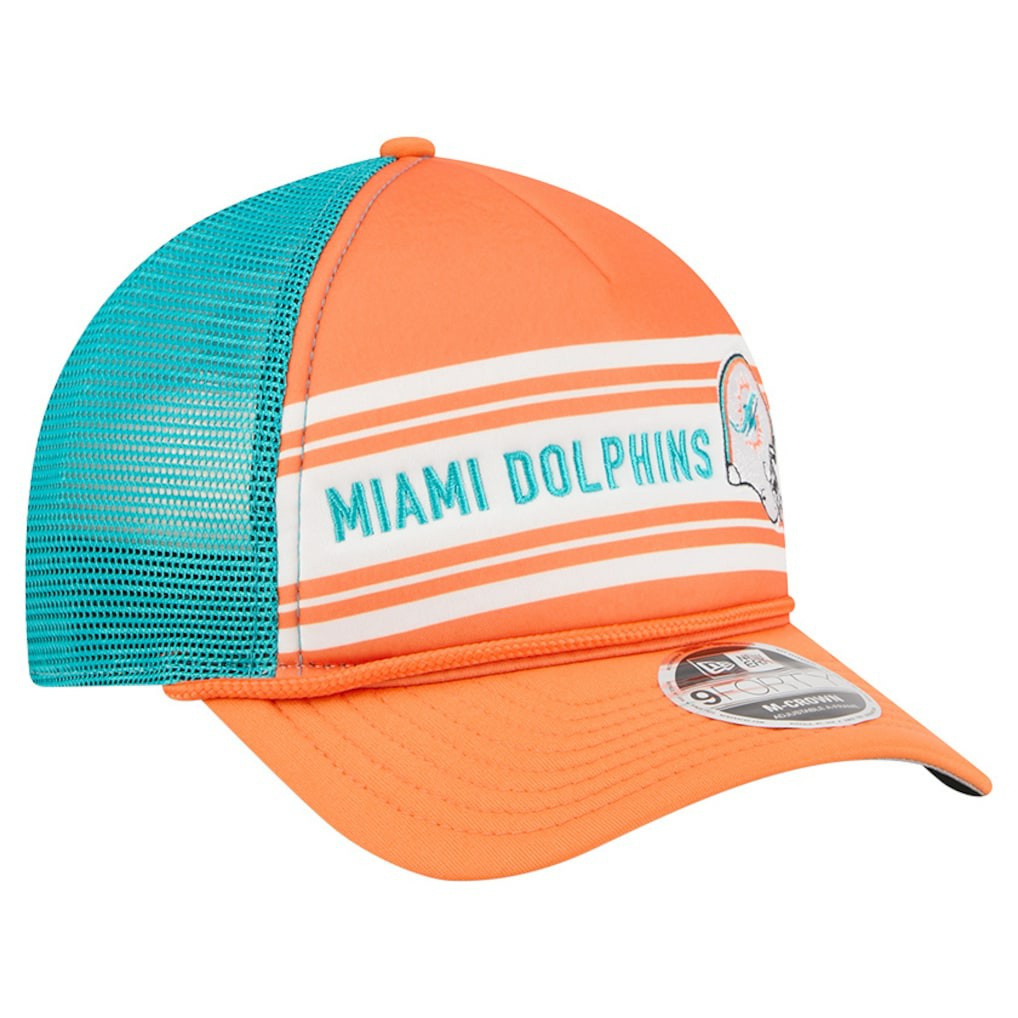 Miami Dolphins New Era Linear A-Frame 9FORTY Adjustable Hat Orange | NFL