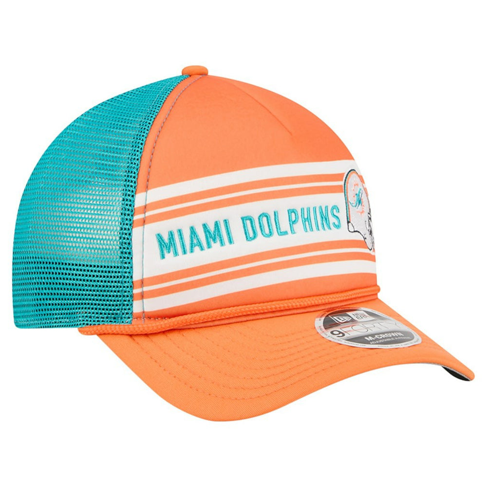 Miami Dolphins New Era Linear A-Frame 9FORTY Adjustable Hat Orange | NFL