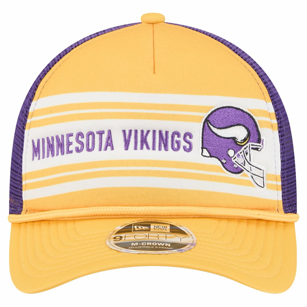 Minnesota Vikings New Era Linear A-Frame 9FORTY Adjustable Hat Gold | NFL