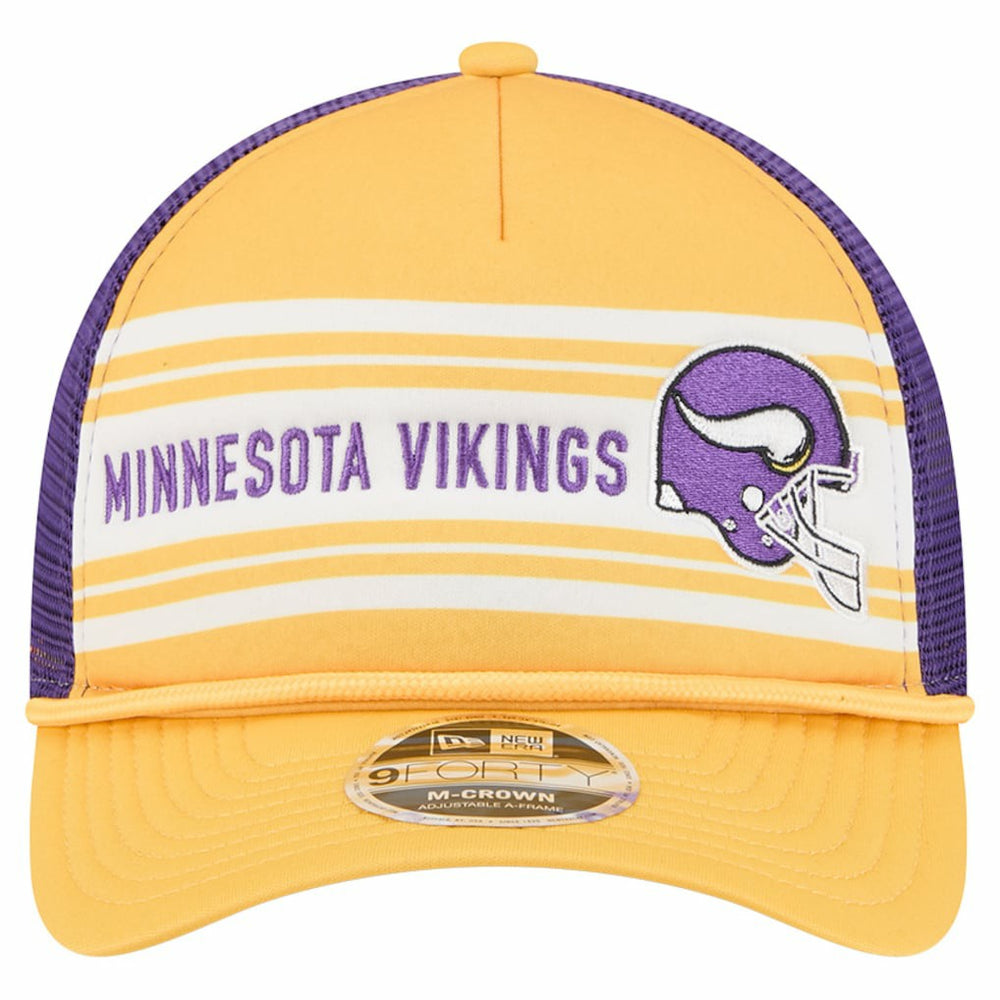 Minnesota Vikings New Era Linear A-Frame 9FORTY Adjustable Hat Gold | NFL