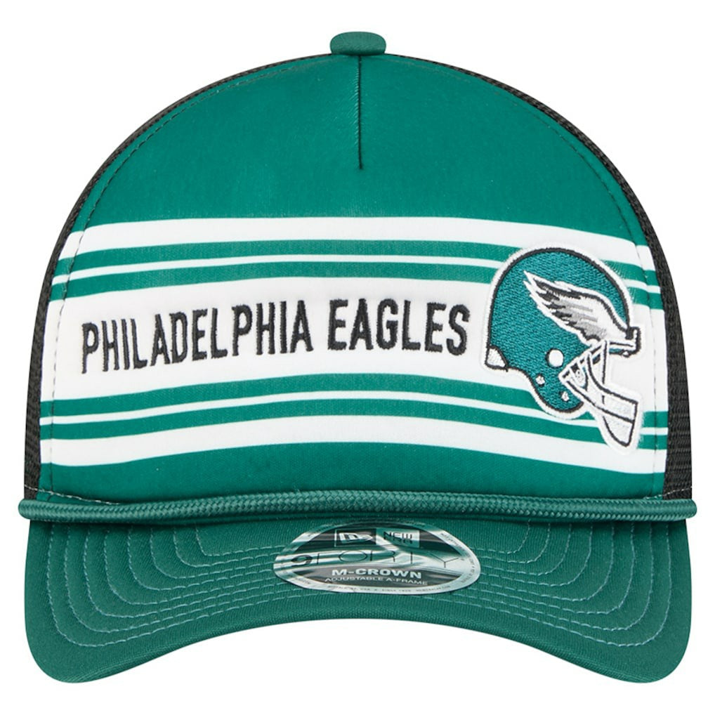 Philadelphia Eagles New Era Linear A-Frame 9FORTY Adjustable Hat Green | NFL