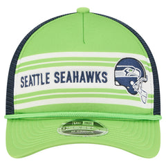 Seattle Seahawks New Era Linear A-Frame 9FORTY Adjustable Hat Neon Green | NFL