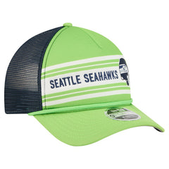 Seattle Seahawks New Era Linear A-Frame 9FORTY Adjustable Hat Neon Green | NFL