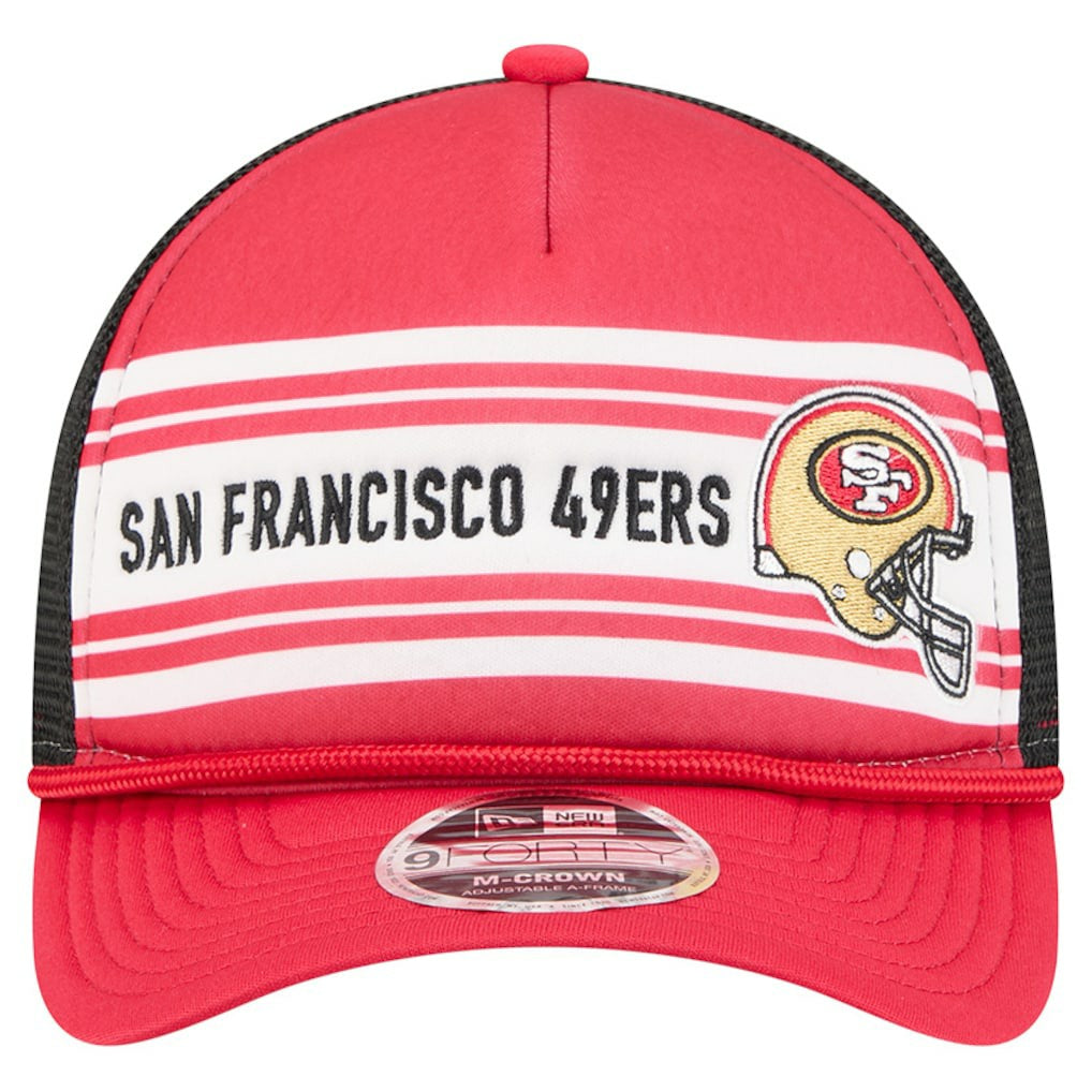 San Francisco 49ers New Era Linear A-Frame 9FORTY Adjustable Hat Red | NFL