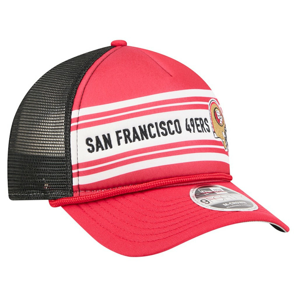 San Francisco 49ers New Era Linear A-Frame 9FORTY Adjustable Hat Red | NFL