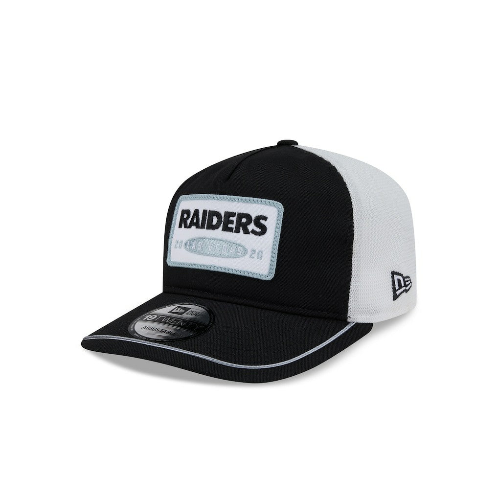 Las Vegas Raiders New Era Patch 19TWENTY Adjustable Hat Black/White | NFL