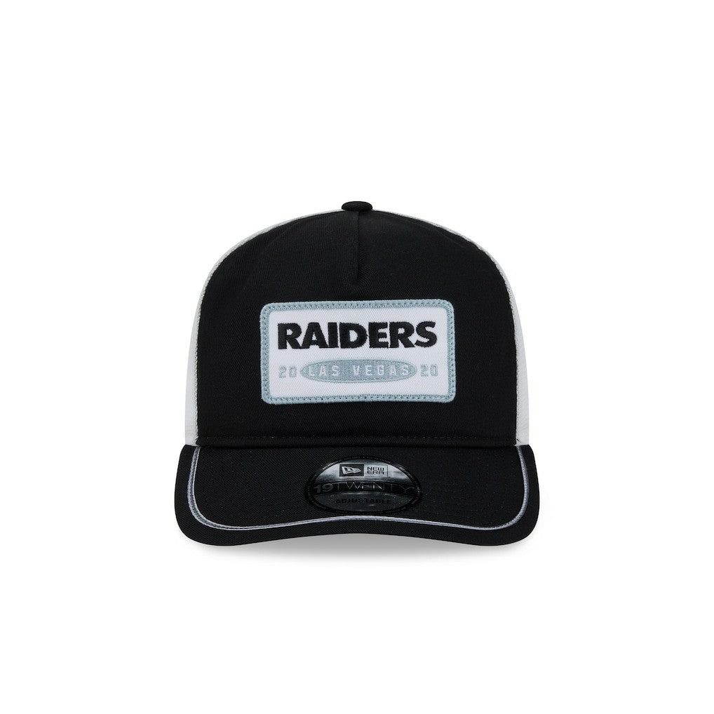 Las Vegas Raiders New Era Patch 19TWENTY Adjustable Hat Black/White | NFL
