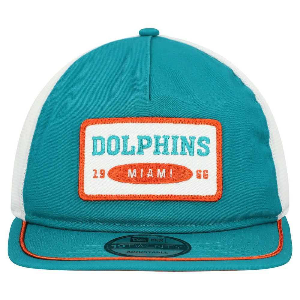 Miami Dolphins New Era Patch 19TWENTY Adjustable Hat Aqua/White | NFL
