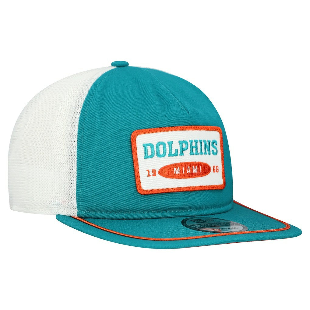 Miami Dolphins New Era Patch 19TWENTY Adjustable Hat Aqua/White | NFL