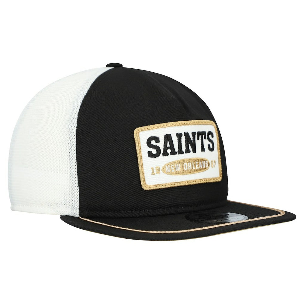 New Orleans Saints New Era Patch 19TWENTY Adjustable Hat Black/White | NFL