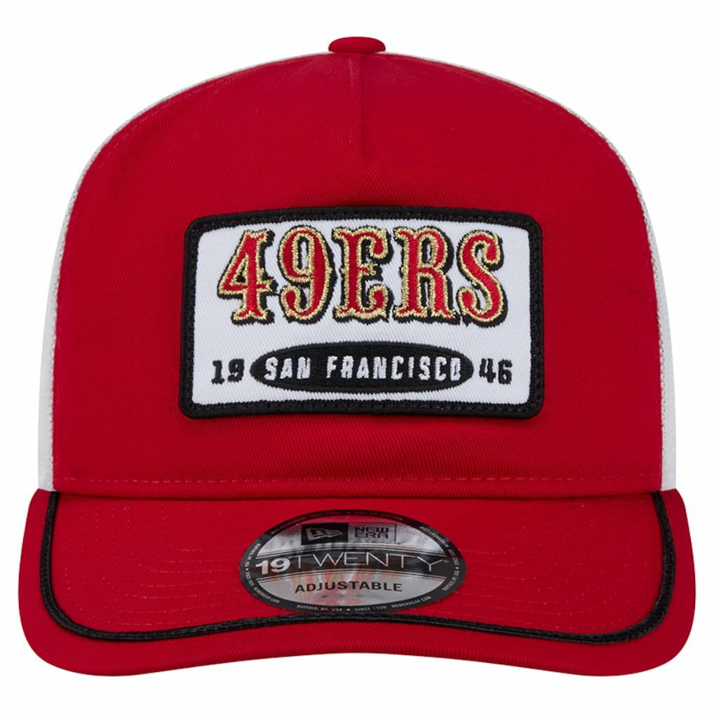 San Francisco 49ers New Era Patch 19TWENTY Adjustable Hat Scarlet/White | NFL